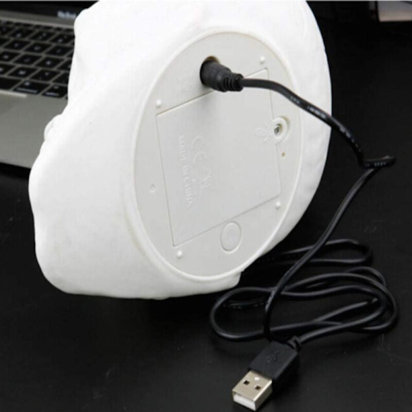 USB-ladbare fargerik LED-skallehode-tappinglampe med fjernkontroll nattlys hjemmedekorasjon gave