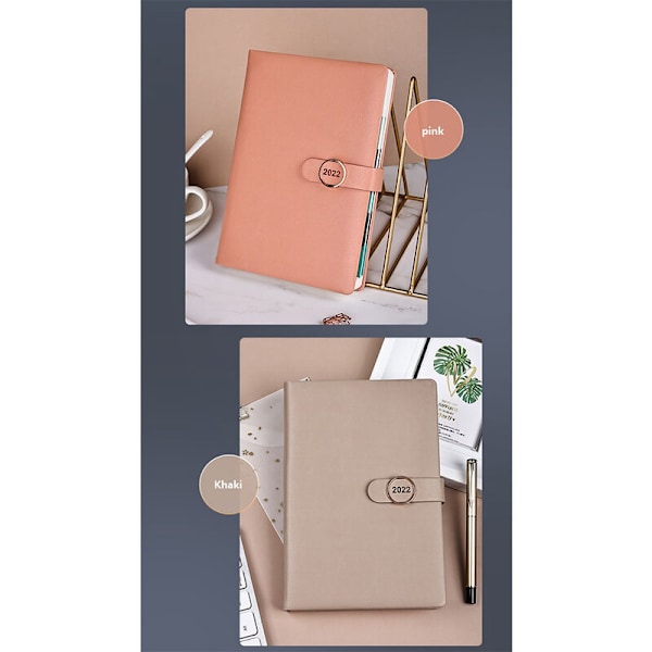 2022 Planlægger Organizer A5 Notebook og Journal Spænde Notesblok Kontor Skitsebog Papirvarer Studerende Notebook Journal, Grå