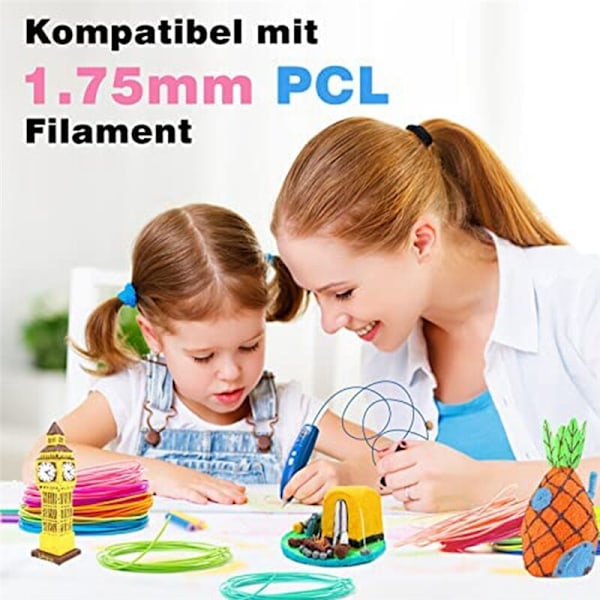 PCL 3D-penna Filament, 10M Varje - PCL 1.75mm, Lågtemperaturfärger, Barn