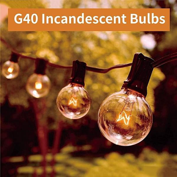 25 st G40-serie ersättningslampor E12 Candelabra skruvbas LED Globe-lampor för inomhus- och utomhusljusslingor Varmvit