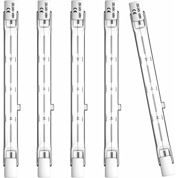 400W R7s Halogenpære 118mm Dimbar Varmt Hvit 2800K J118 Lineær Halogen Spotlight AC 220-240V 11000lm 360° Strålevinkel for Landskapsbelysning, Sikkerhet