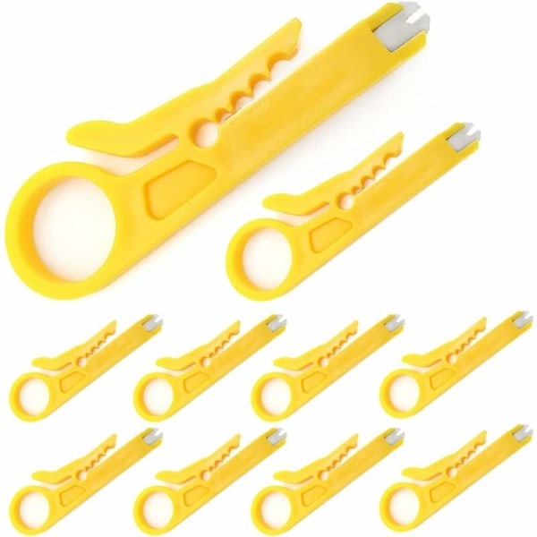 10 st Mini Striptänger/Nätverkskabelpressverktyg/Nätverkskabelavdragare/Borstskärare för RJ45 Cat5/6 Nätverkskabel, Datatelefonkabel, Dator