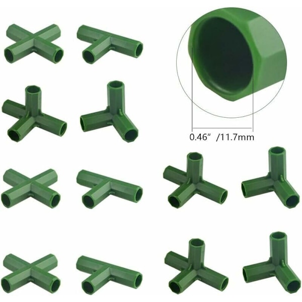 Paket med 20 Starka Trädgårdsramkopplingar för Växthus och Växter 11mm..