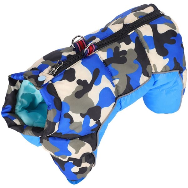 Talvi lämmin koiran tuulenpitävä takki, lumenkestävä koiranvaate pienille ja suurille koirille, sininen camouflage