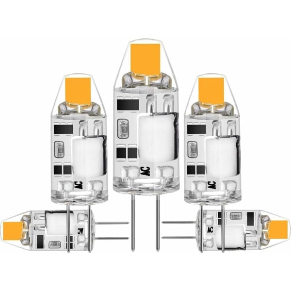 5 kpl G4 2W LED-lamppua - Korvaa 20W halogeenilamput - Lämmin valkoinen 3000K - 200lm - 12V AC/DC G4 - Ei välkkymistä - Himmennettävä [Energiatehokkuusluokka F]