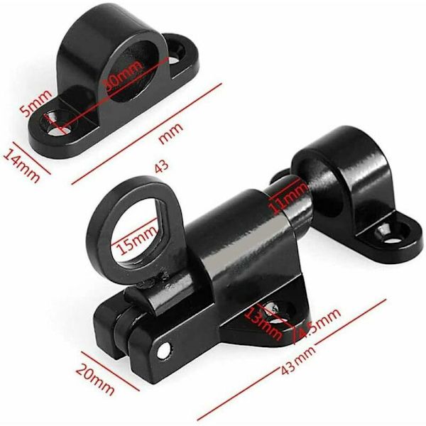 2-pack självlåsande dörrlås, fjäderbelastad spärr, automatiskt dörrlås, rebound dörrlås, fjäderbelastad rebound dörrlås, med skruvar, lämplig