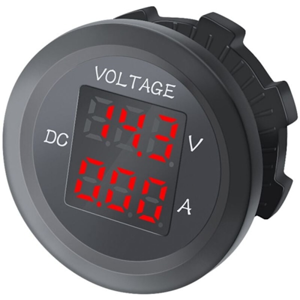 Bil LED Digital Voltmeter DC 12V/24V Dobbelt Amperemeter Spændingsmåler til Universal Båd Vandtæt Rød