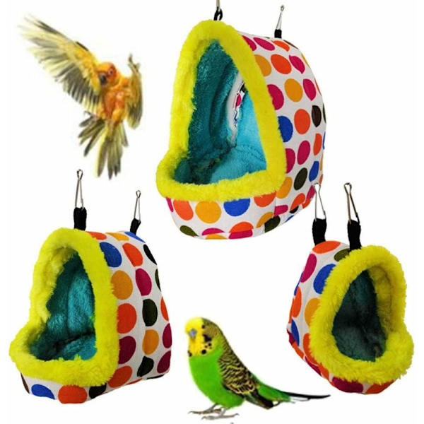 Hængende fugle hængekøje vinter varm papegøje rede hus seng plys kram kæledyr hule hængekøje legetøj til conure lovebird parakit undulat kakadue bur tilbehør