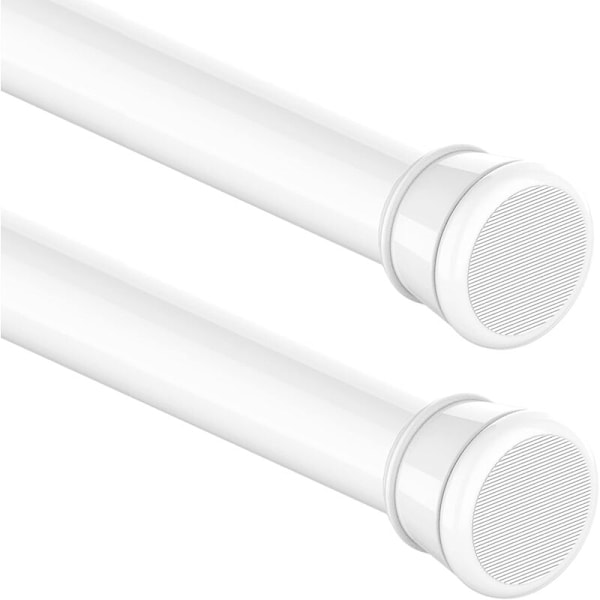 Udvidbar Gardinstang Uden Boring til Vindue, Garderobe, Badeværelse, 50-80 cm, Hvid (Diameter 25 mm)