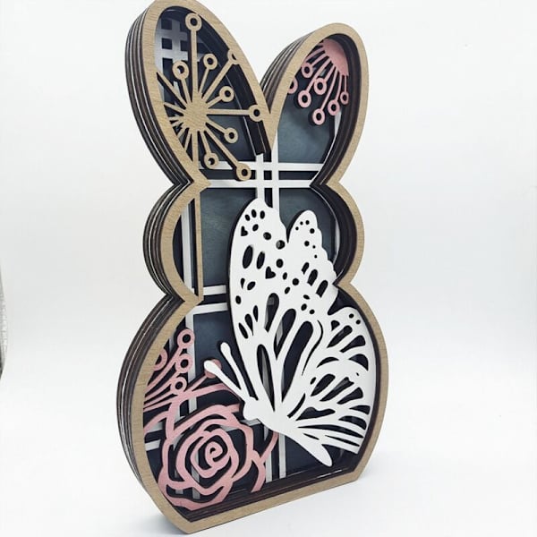 Påske Træ Kunsthåndværk Hule Kanin Sommerfugl Påske Dekorationer til Hjem Fest Desktop Ornament