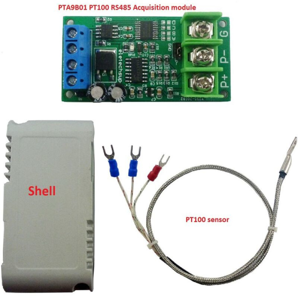 DC 8-25V PT100 Platina Termisk Motstand til RS485 Temperaturkonverter Modbus RTU RTD Sensor Modulsett PTA9B01