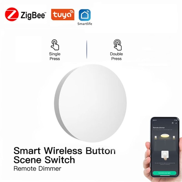 Tuya ZigBee-enheter Knapp Scenväxel Smart Länkning Smart Switch Batteridriven Automation Fungerar med Smart Life