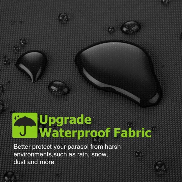 Parasoltrekk, vanntett Oxford parasolltrekk, trekk for hage UV parasollbeskyttelse med teleskopstang og oppbevaringspose 265 50/70/40 cm