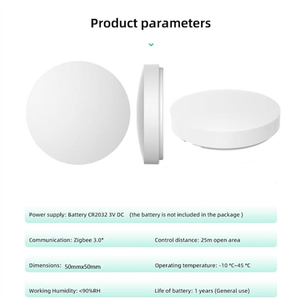 Tuya ZigBee-enheter Knapp Scene Switch Smart Linkage Smart Switch Batteridrevet Automatisering Fungerer med Smart Life