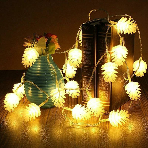 10 LED Pinjekongle Julelys, Fe-strenglys Batteridrevet Innendørs Utendørs Dekor for Juletre Fest Bryllup Hjem Soverom Vegg Hage Eller