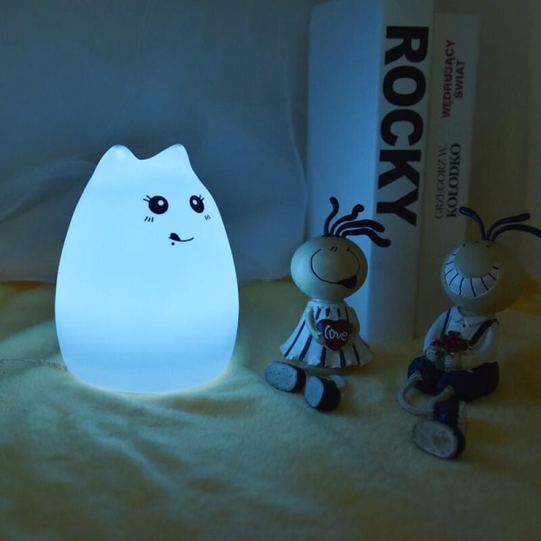 LED-yövalo, kannettava vauvan yövalo, USB-ladattava, 7 väriä, herkkä napautushallinta makuuhuoneeseen