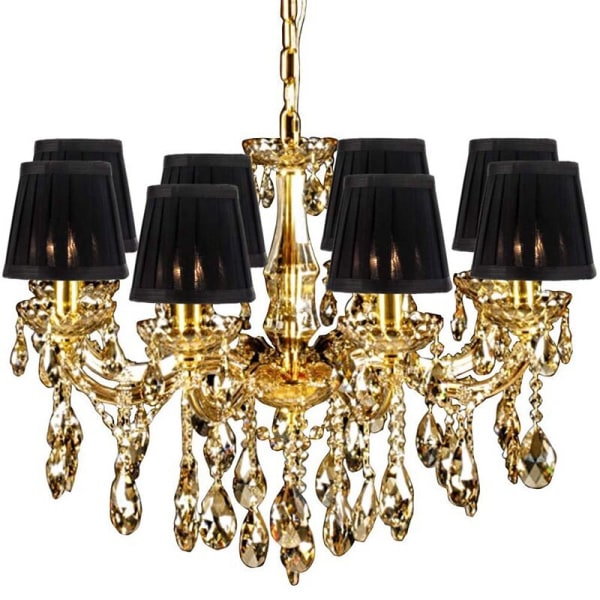 Klips på lampeskærm stearinlys lampeskærm til loft vedhæng lampe bordlampe gulvlampe 6 stk sort