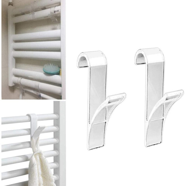 6 st högkvalitativa handdukshängare, rörformad badkrokshållare för radiator, badrumshylla liten bakre radiatorhöljeskrok
