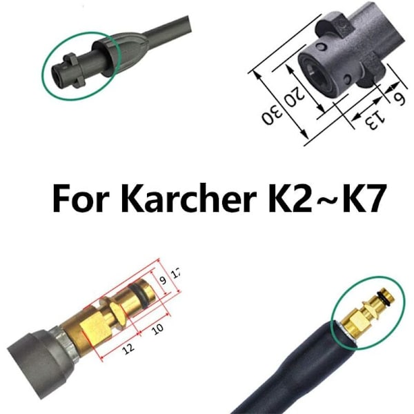 Korkeapainepistooli ja 2 suutinta, 150 bar 2200 PSI Varaosat Karcher K2 K3 K4 K5 K6 K7
