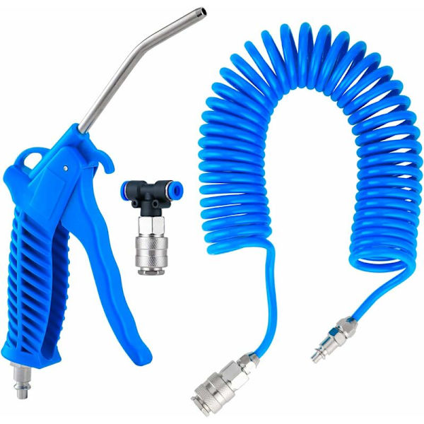 Luftpistol Rengøringskit - Luftpistol med 5m Spiral Slange og T-Forbindelse (Blå)