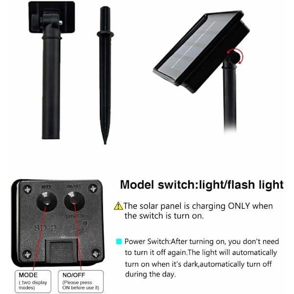 Solcellsdrivna utomhus ljusslingor 7M 50 LED Vattentäta Stjärnformade Dekorativa Julbelysning för Fest, Bröllop, Trädgård, Butik, Hem Utomhus (Gul)