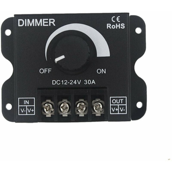 LED Dimmer Controller 12V 24V 30A PWM Dimmer 360W til LED-strimler eller LED-lys