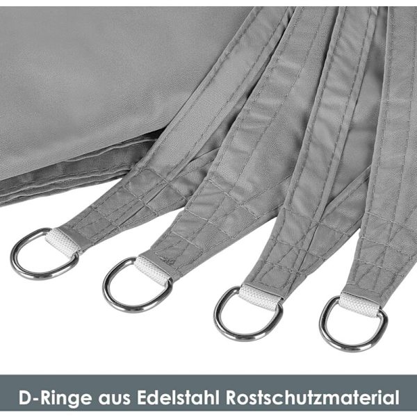 Vanntett Rektangulær SkyggeSeil, Oxford Polyester 95% UV-Beskyttelse, Rivfast, Utendørs Solbeskyttelse for Hage, Balkong, Terrasse, Patio, C