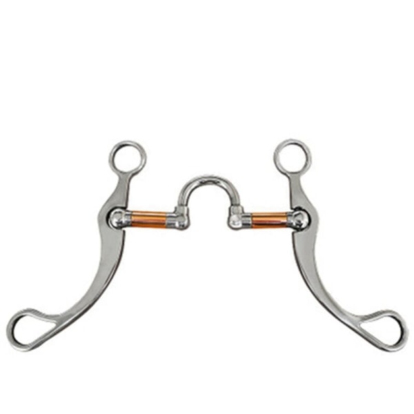 Rustfritt stål snaffle bit hestebit vestlig snaffle bit for treningsbit med kobberport