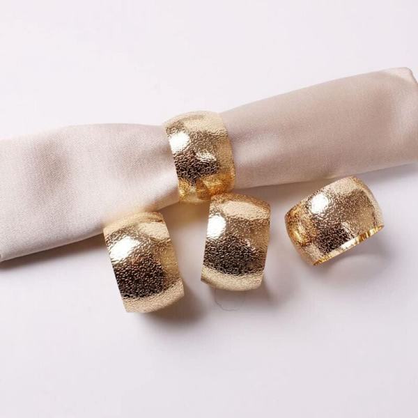 6 stk. Guld Metal Servietringe, Elegant Bryllup Serviet Holder Ringe, Perfekt til Borddekoration Fester