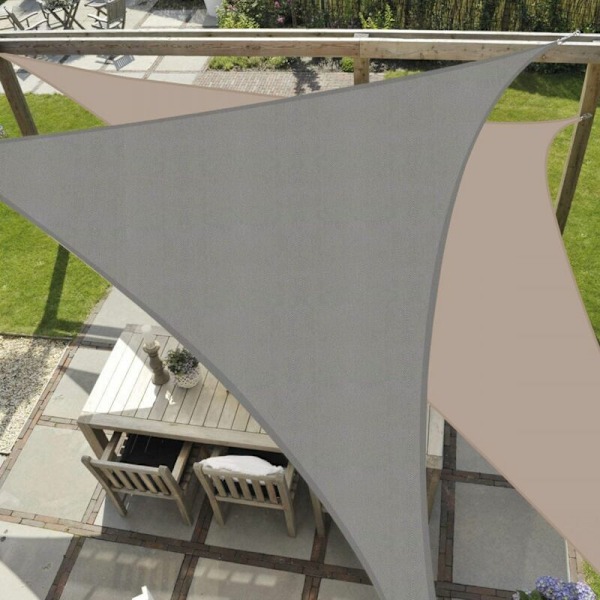 Vattentät och UV-beständig triangulär solsegel 3 x 3 x 3 m Grå