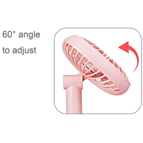 Skrivebordsvifte Liten Bordvifte Oppladbar Batteri Mini Vifte 60 Graders Rotasjon Bærbar Vifte 3 Hastigheter USB Personlig Vifte