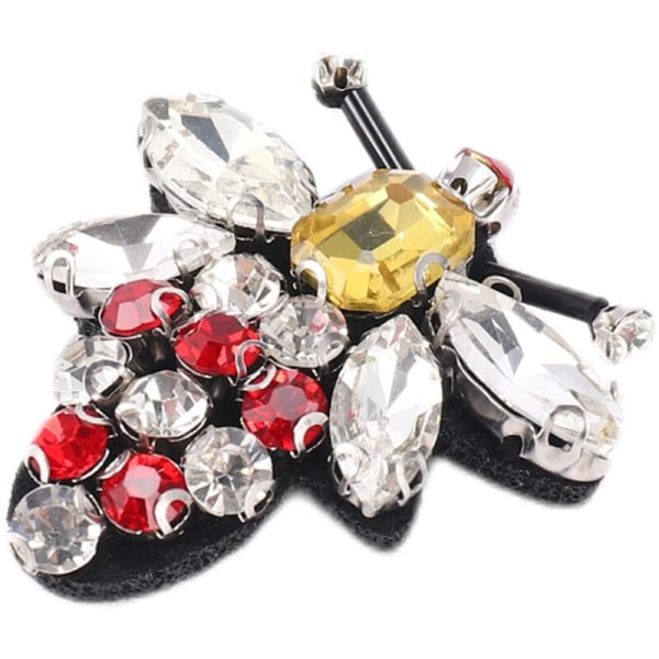 Manuel Rhinestone Beads Piece Cool Bees Sew On Fashion Crystal Beaded Piece for Clothes Bag Shoes Decoration Cute Piece Yellow