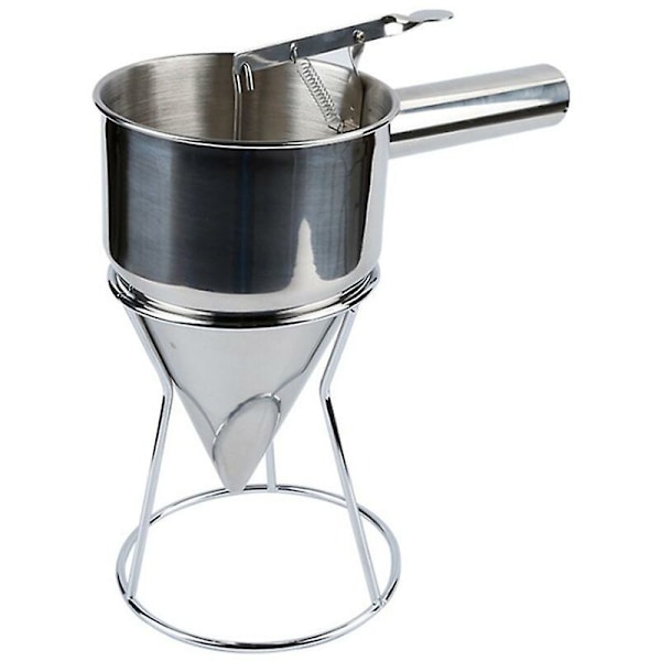 Håndholdt Hopper-dispenser i rustfritt stål for blekksprutpellets, Hopper-verktøy, håndblanding, deigseparator