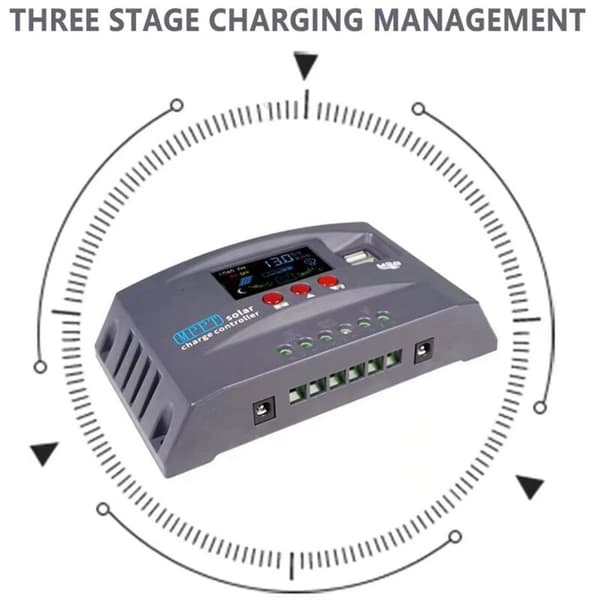 12V 24V MPPT Solcelle Laderegulator Intelligent Display Dual USB Spændingsstabilisering Controller Beskyttelse (20A)