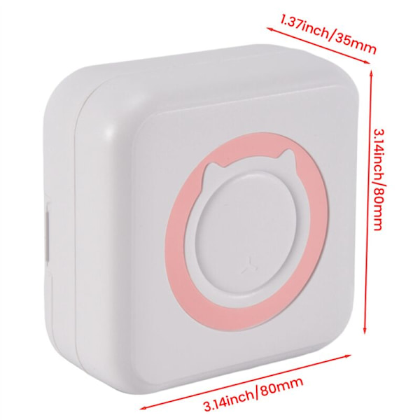 Mini bærbar termisk skriver Bluetooth trådløs multifunksjonsetikettskrivers med termisk papir + fargepenn B