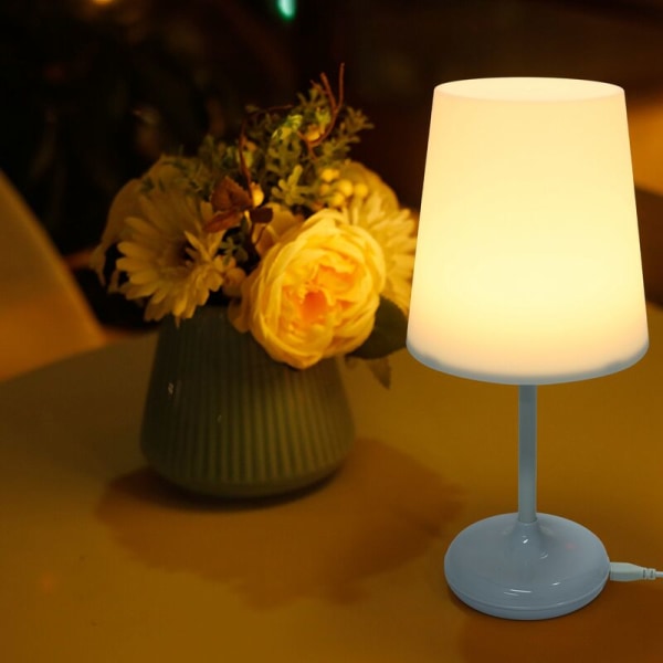 LED-skrivbordslampa med tryckkänslig dimmer, nattlampa, bordslampa med USB-laddare, fjärrkontroll för kontor, sovrum, familj