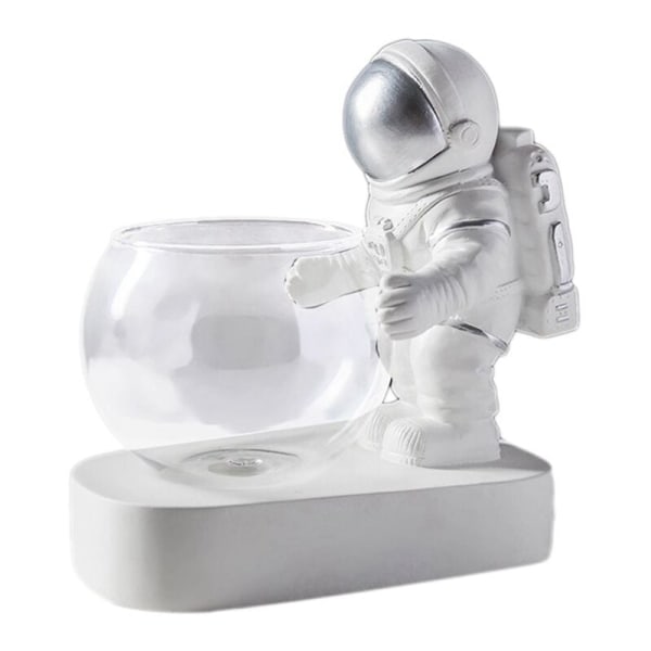 Ny glasvas harts astronaut prydnader blomvaser hydroponics skrivbordsdekor vas LED-ljus prydnader A