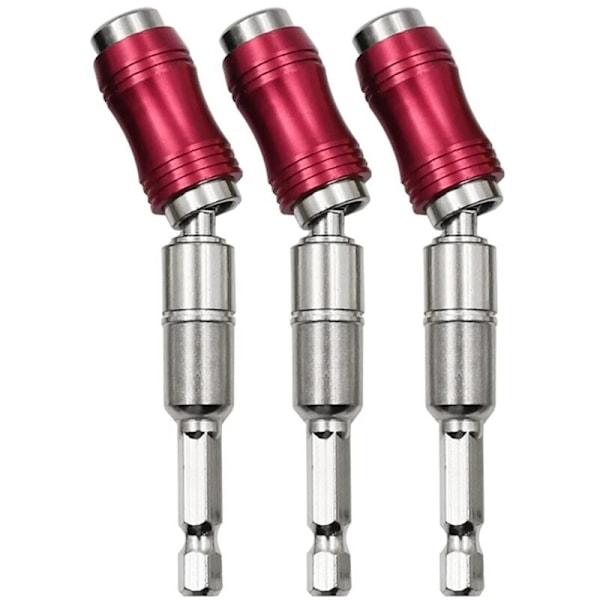 3 stk magnetisk svingbar borholder, svingbar magnetisk bitholder, fleksibel C-klarering skrutrekker bitholder