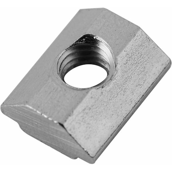 50-pack glidande T-muttrar i europeisk standard kolstål med nickelförzinkad yta för aluminiumprofiler (EU30-M6)