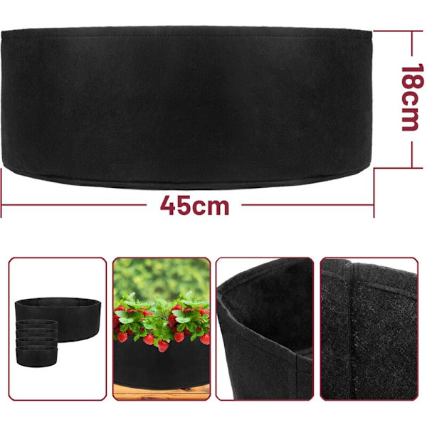 Stofpose til dyrkning af planter 45x18cm 5 stk.