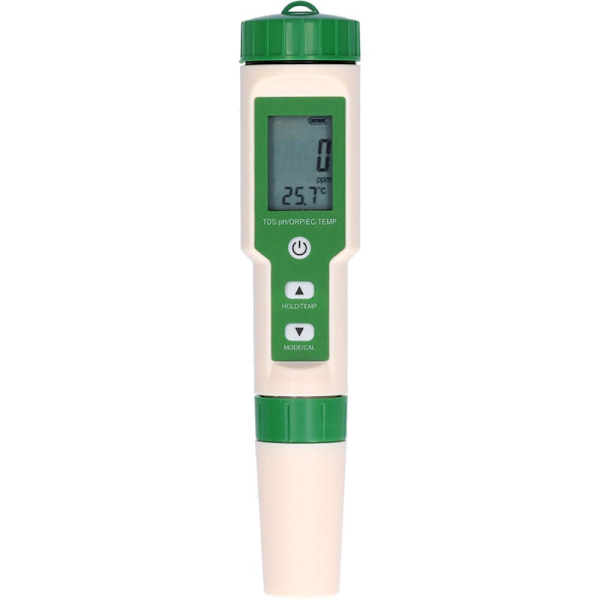 5-i-1 Vattenkvalitetsanalysator PH/TDS/EC/ORP/TEMP Testpen Surhetsmätare Lämplig för Dricksvatten, Saltvatten, Akvarium, Dryck, Hydroponics