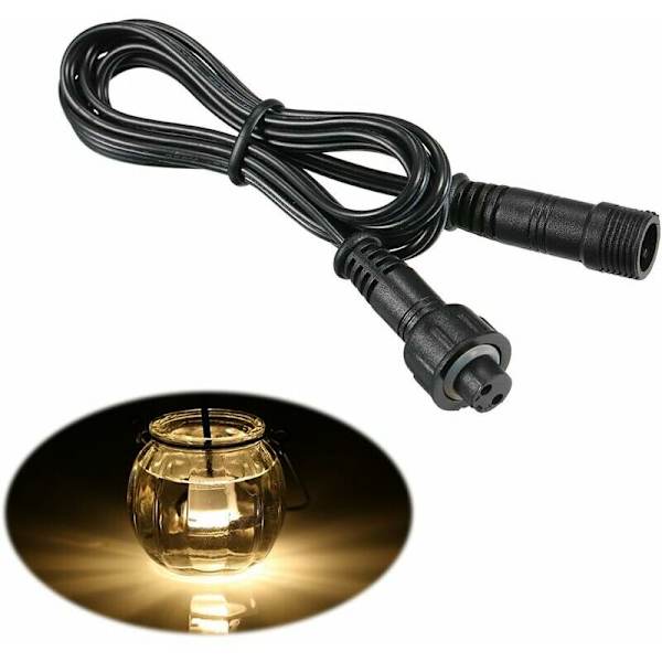 Jatkettava kaapeli, upotettaville LED-spoteille, vedenpitävä IP67, 1M / 3.3Ft, 2-napainen, uros- ja naarasliittimillä, 10 kpl