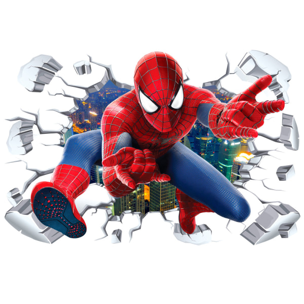 Tredimensionelle væg-gennem Spider-Man wallstickers stue dekoration baggrund wallstickers aftagelige