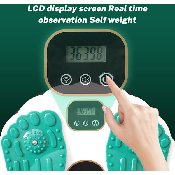 Twist Disc til Træning LCD Display Intelligent Tælling Kropsfremspringende Plade Fodmassage Taljeøvelse Grøn
