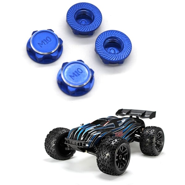 4 st 17 mm M10 metallhjulmutterkåpa NT002 för JLB Racing CHEETAH 11101 21101 J3 Speed ​​1/10 uppgradering RC-bil, 2