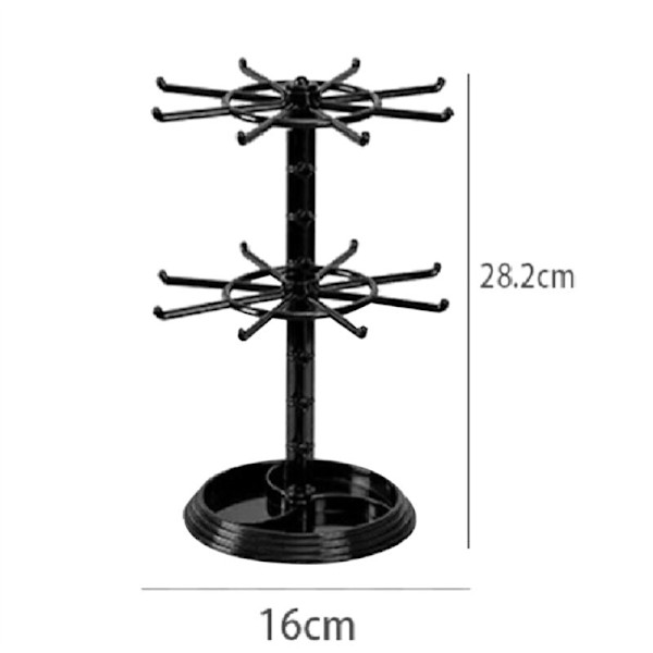 2-vånings roterande organiserare för halsband, smyckestorn, displayställ, hållare, örhänge, förvaring, klocka, utställning