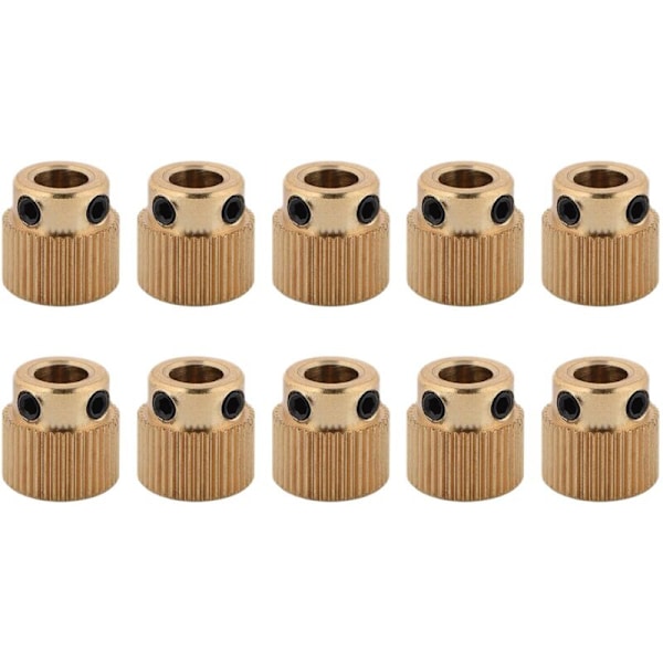 10 st Robust 3D-skrivarväxel 40 Tänder Mässingväxel Extruderhjul för -10 -10S S4 S5 3 Pro Skrivare