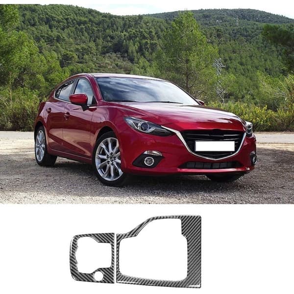 Fiber Gear Shift Knob Panel Cover Trim Sticker til 3 Axela 2014 2015 2016 2017 Tilbehør (LHD)