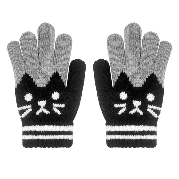 Varma stickade mjuka handskar för barn (svarta)