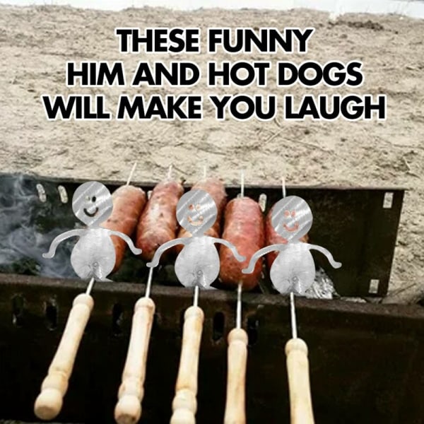 1 st pojkserie stål varmkorv marshmallow grillspett grillspett grillgafflar för lägereld grill